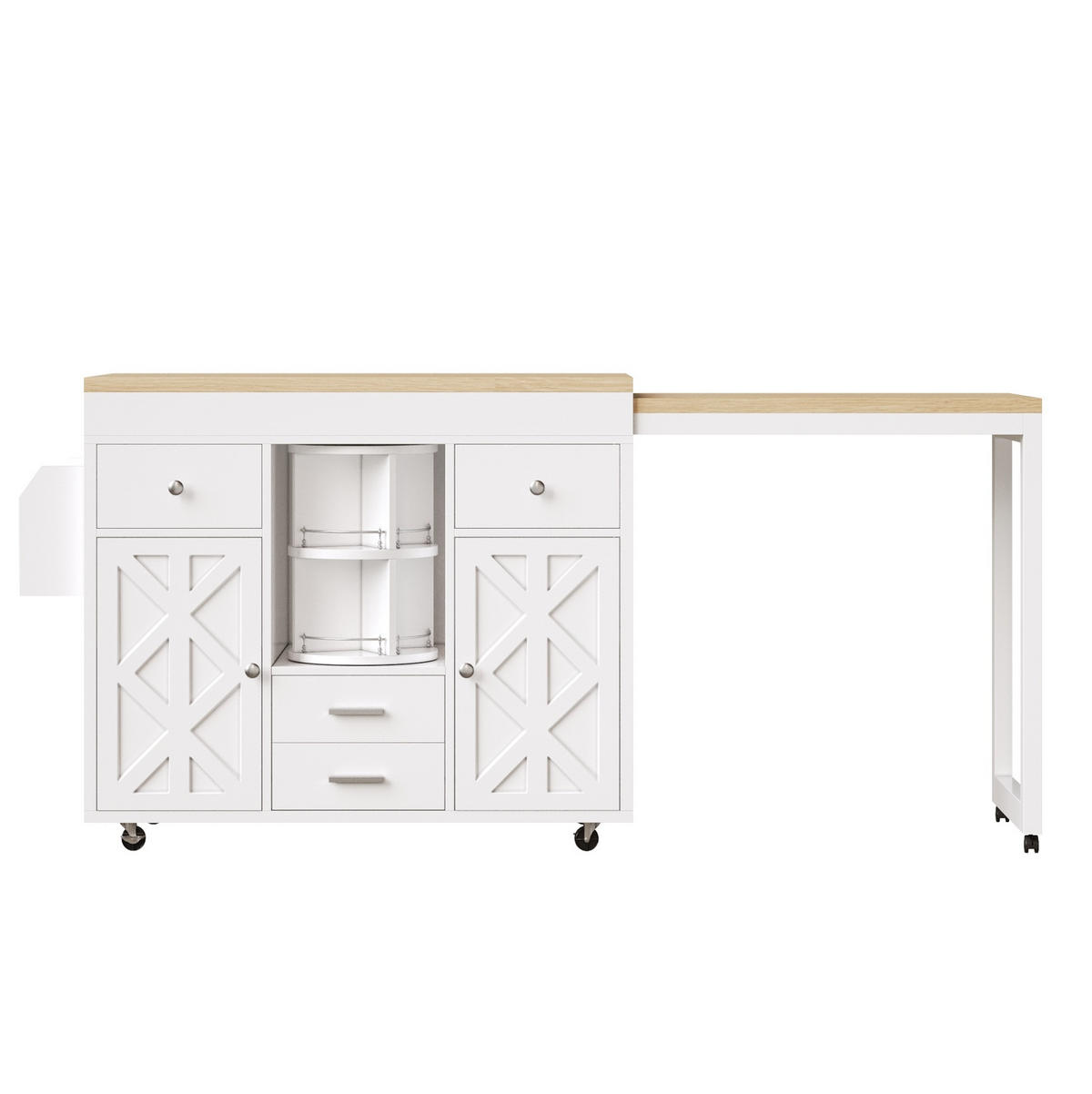 BARTISCH ausziehbar 110-180 cm Weiß MDF - Weiß, Holz (40/91/180cm) - Beauniv