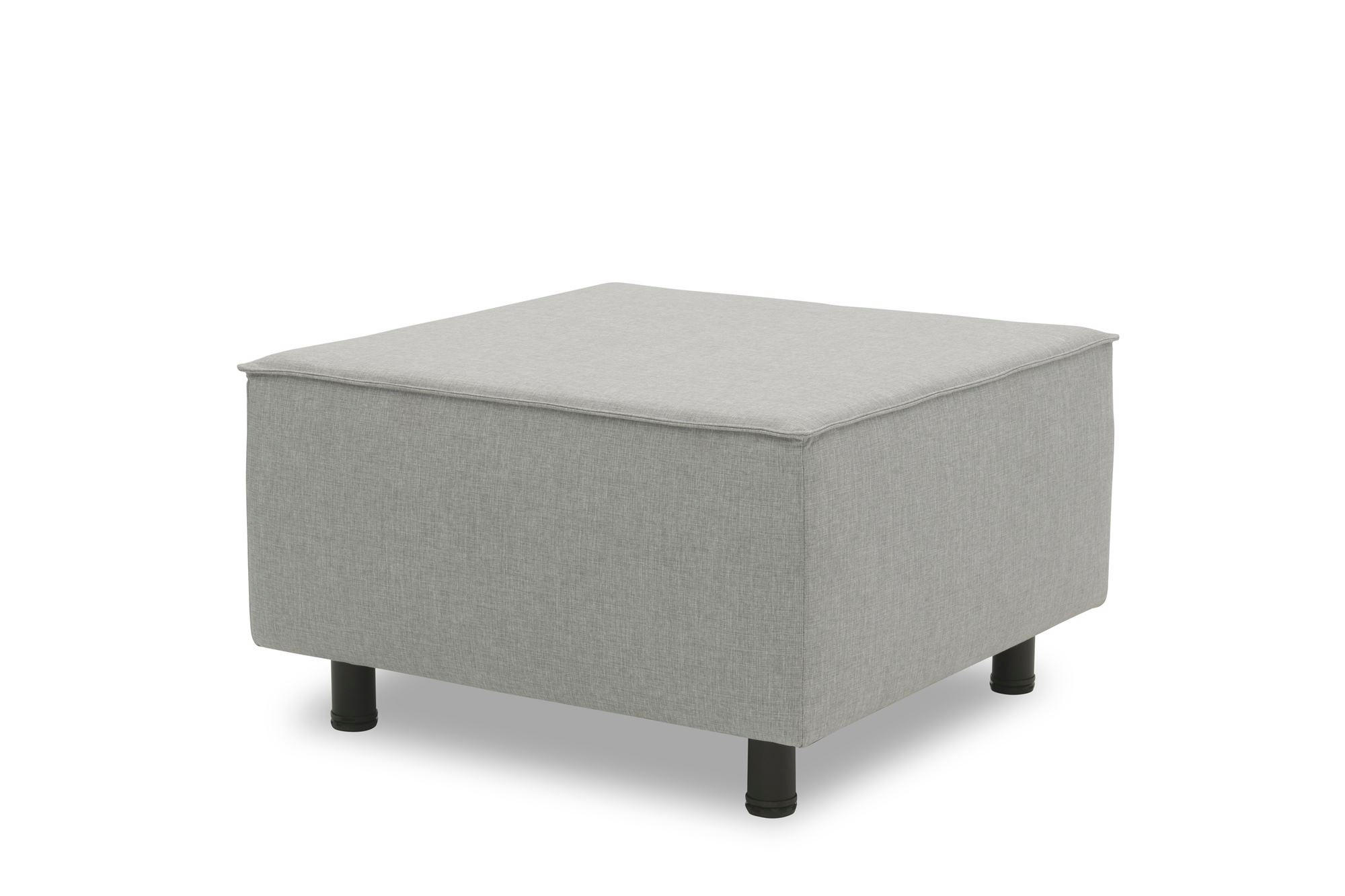 GARTENLOUNGE-HOCKER Brandie 73x43x73 mit Outdoorbezug in silber - Silberfarben, Kunststoff (73/43/73cm) - 58aufmkessel