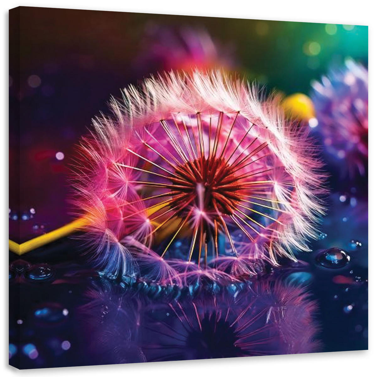 LEINWANDBILD Pusteblume Makro Abstraktion 60x60cm - Lila, Textil (60/60cm) - Feeby