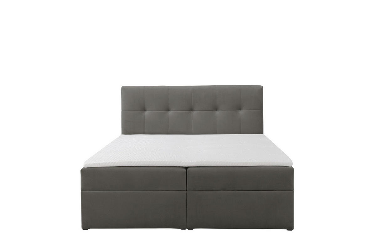 BOXBETT Toronto 160x200 Bonell-Matratze H3 und Topper - Dunkelgrau/Silberfarben, Holz/Holzwerkstoff (160/200cm) - Ravio