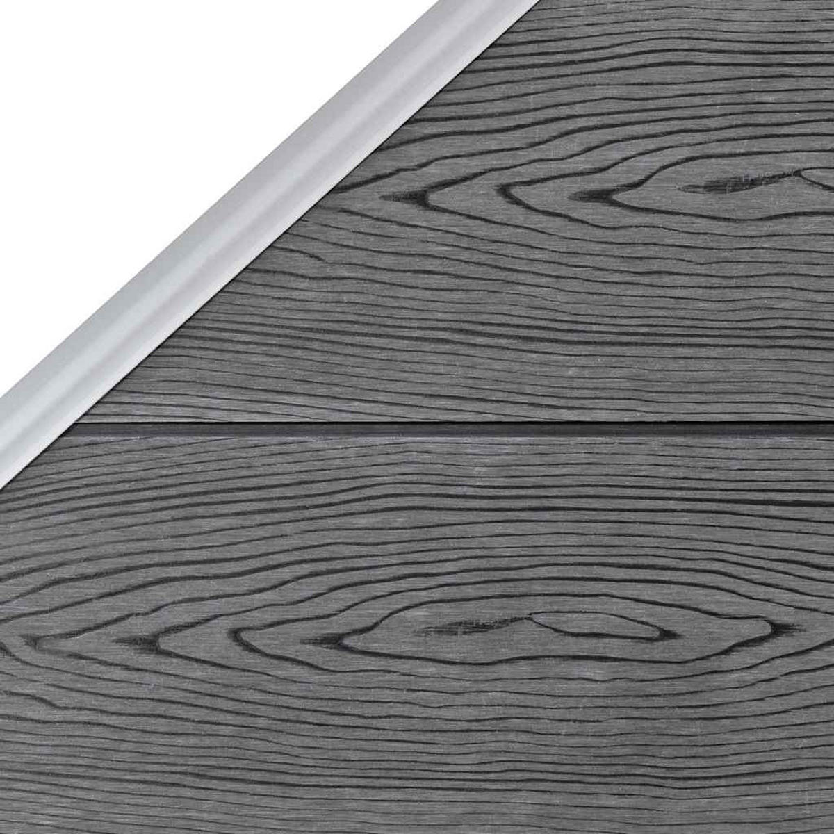 ZAUN_SET WPC 1 Quadrat + 1 Schräge 273/186 Cm Grau - Grau, Holzwerkstoff (273/186cm) - vidaXL