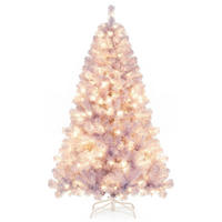 WEIHNACHTSBAUM Tannenform mit warmweißen LEDs 180 cm lavendelviolett - Lila, Metall (180cm) - COSTWAY