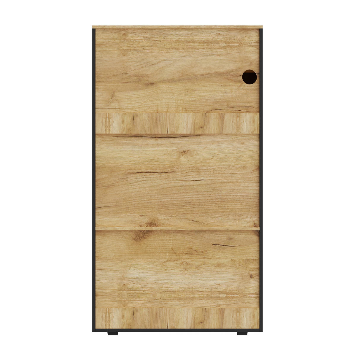 SCHRANK 80/40/146 cm schwarz/natur aus Spanplatte mit LED - Schwarz, Holzwerkstoff (80/146/40cm) - OKWISH
