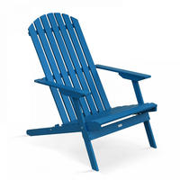 RELAXSESSEL, Pazifikblau - Blau, Holz (84/95/59cm) - Oviala