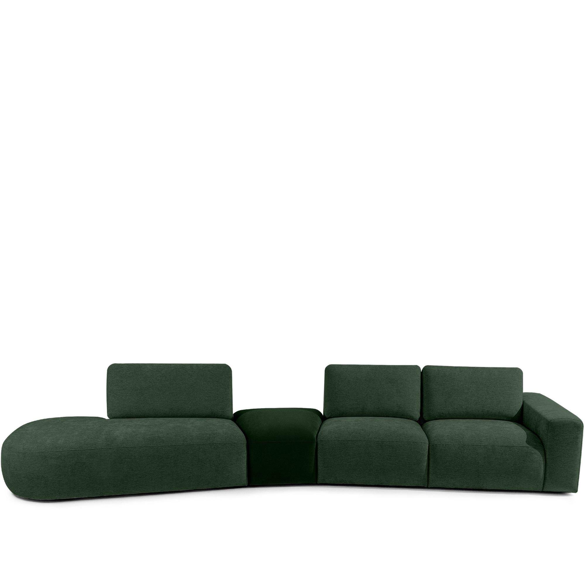 5-SITZER ECKSOFA ZUCCO Chenille links, Dunkelgrün - Dunkelgrün, Textil (430/84/105cm) - KONSIMO®