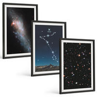 BILDER SET 3er Set - 40x60 cm Schwarzer Rahmen - Die kosmischen Landschaften der Fische-Galaxie - Schwarz, Kunststoff (40/60cm) - TULUP