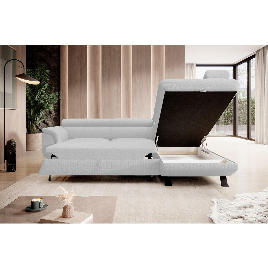 Thumbnail - DomoHome Ecksofa, Weiß, Textil, Rechteckig, 256x198 cm, Wohnzimmer, Sofas & Couches, Wohnlandschaften, Ecksofas