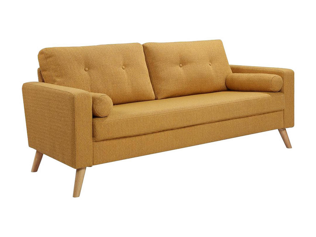 SOFA - 3 Personen - stoff - gelb Tatum - Gelb, Holz/Textil (182/83/81cm) - Vente-Unique
