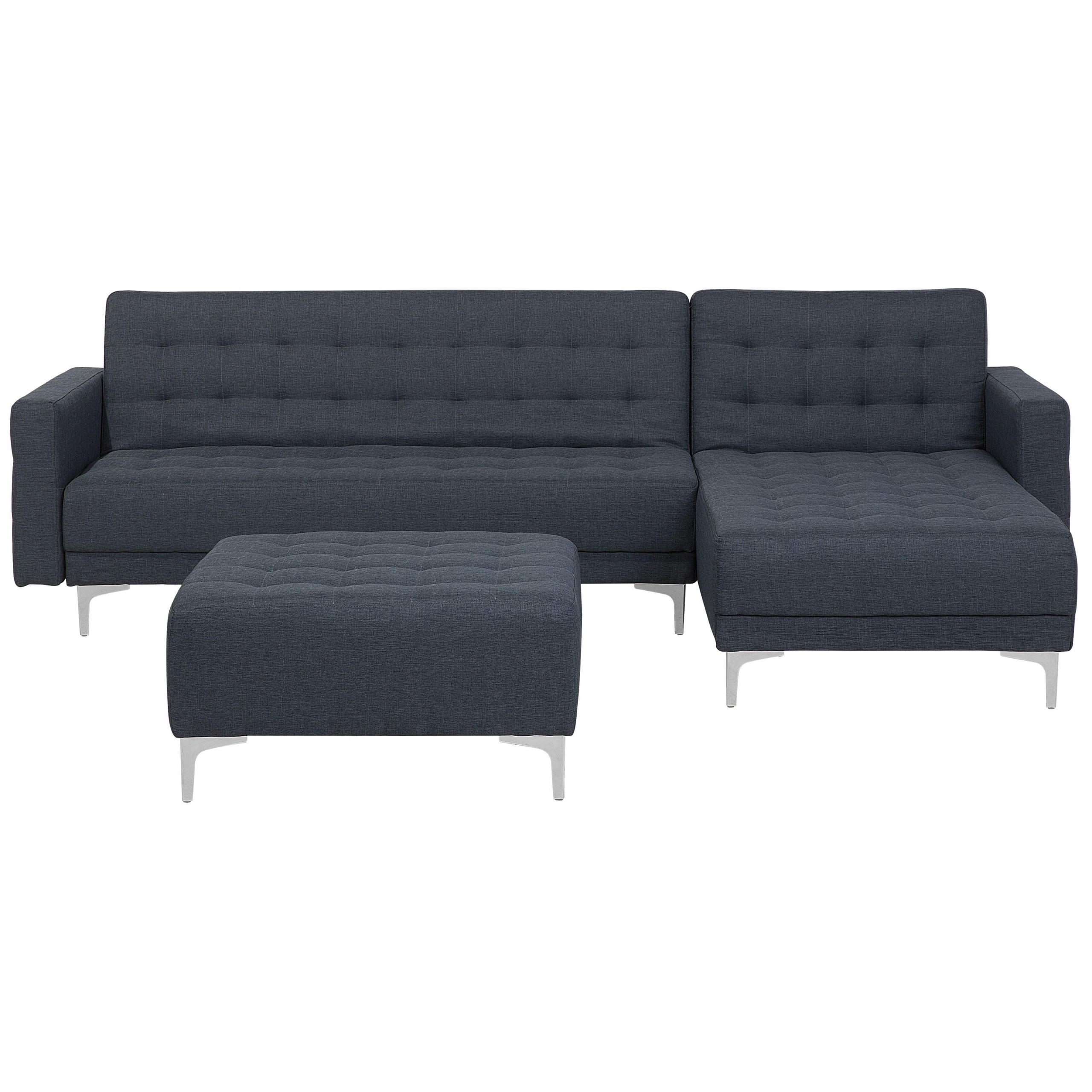 SCHLAFSOFA rechtsseitig mit Ottomane Polsterbezug Dunkelgrau Aberdeen - Dunkelgrau, Textil (267/168cm) - Beliani