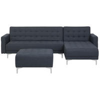 SCHLAFSOFA rechtsseitig mit Ottomane Polsterbezug Dunkelgrau Aberdeen - Dunkelgrau, Textil (267/168cm) - Beliani