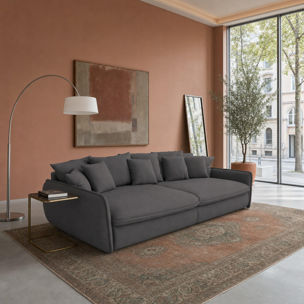 foamnova Bigsofa Dunkelgrau 274x61x131 cm