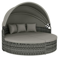 SONNENINSEL 3tlg DE-13688 mit Markise Hellgrau - Hellgrau, Metall (175/146/180cm) - ComfortXL
