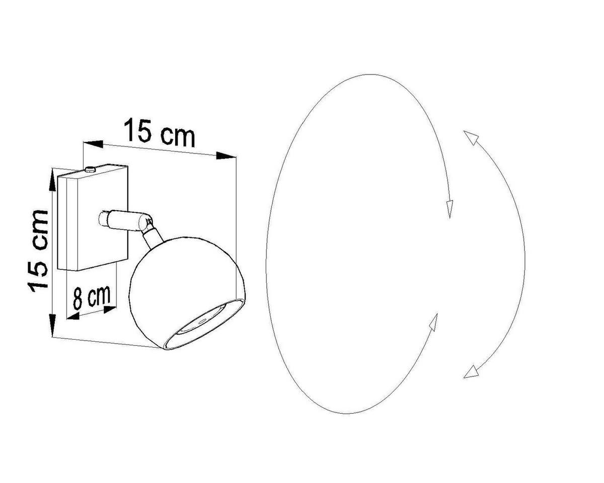 WANDLEUCHTE Schwarz Beweglicher Spot - Schwarz, Metall (8/10/15cm) - Sollux Lighting