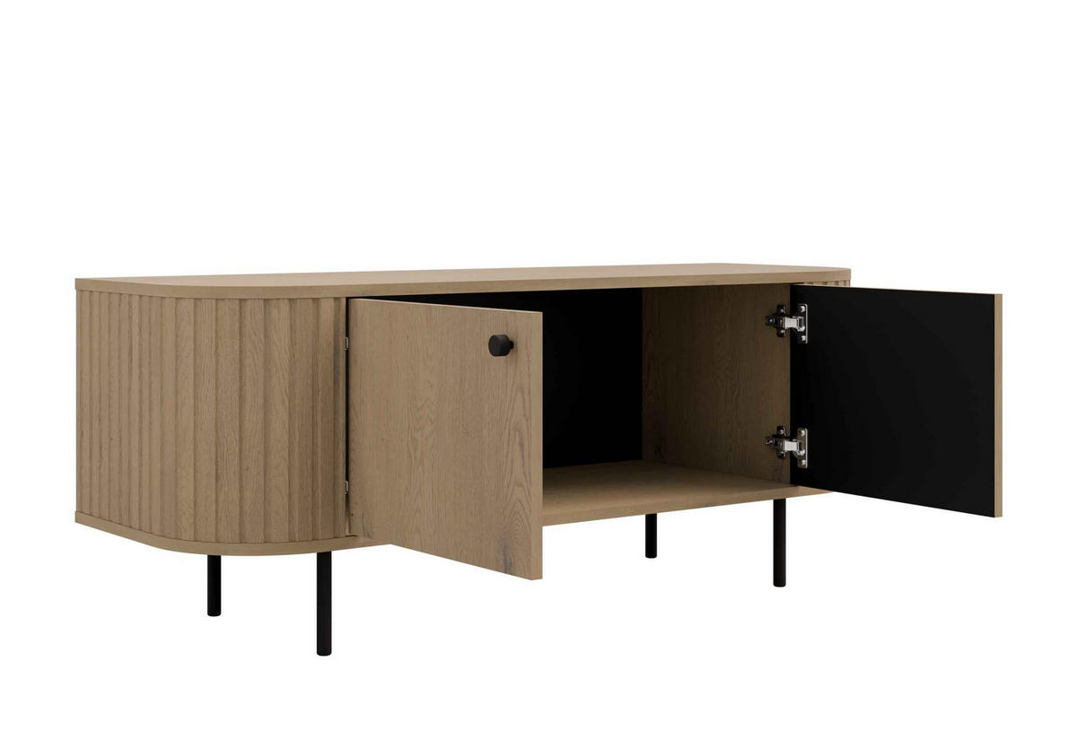 LOWBOARD BOLLA 123/50/42,3 cm, Eichefarben - Eichefarben, Holzwerkstoff (123/50/42.3cm) - MASSENO