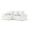 ECKSOFA SENSO mit Schlaffunktion Creme im Neve Stoff - Creme/Schwarz, Holz/Holzwerkstoff (255/148cm) - AltaBeds