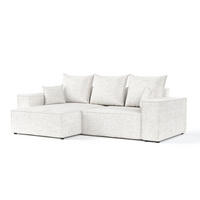 ECKSOFA SENSO mit Schlaffunktion Creme im Neve Stoff - Creme/Schwarz, Holz/Holzwerkstoff (255/148cm) - AltaBeds