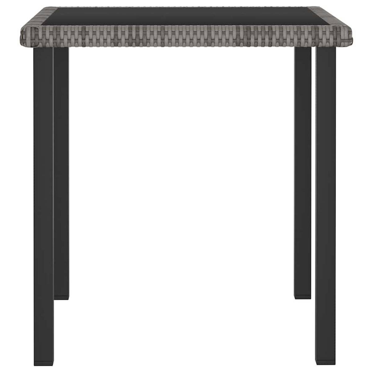 GARTEN-ESSTISCH Grau 70/70/73 Cm Poly Rattan - Grau, Kunststoff (70/70/73cm) - vidaXL