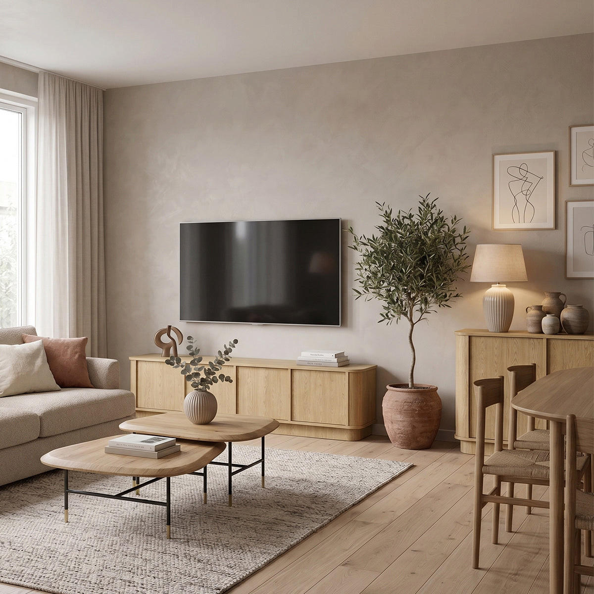TV STOLEK Halina Dřevo - hnědá, kompozitní dřevo (200/45.7/40cm) - Petits-meubles
