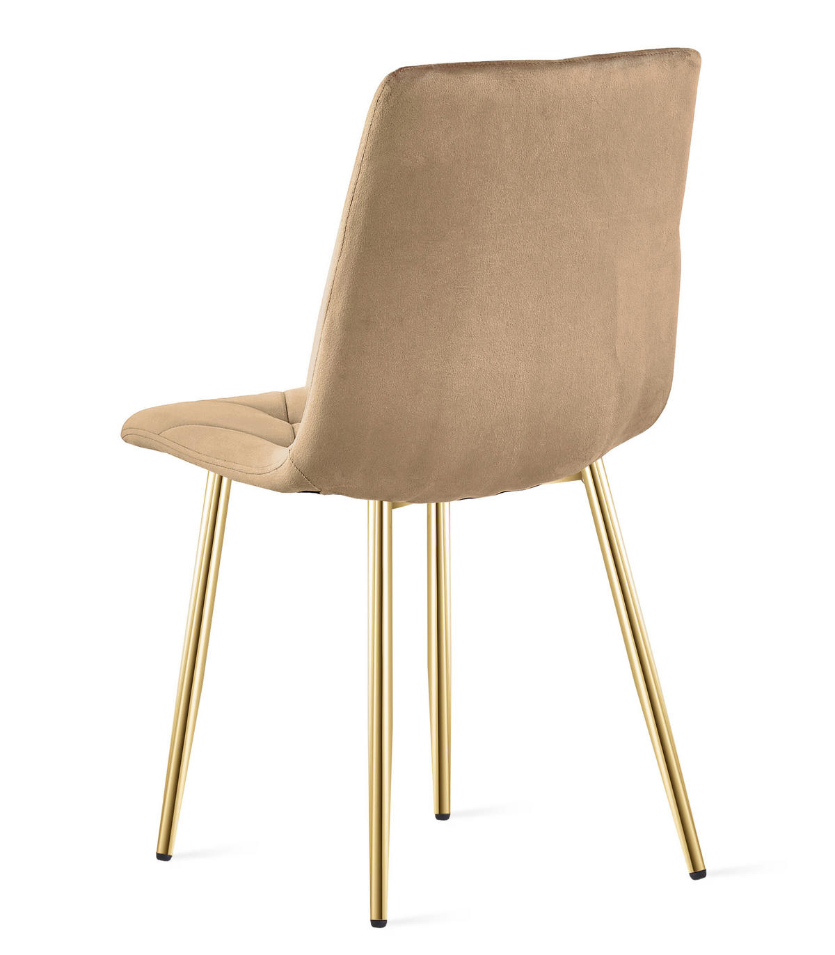 ESSZIMMERSTUHL 4-er Set TYRA brauner Sitz, goldene Beine - Goldfarben/Braun, Textil (44.5/87/54.5cm) - Valora