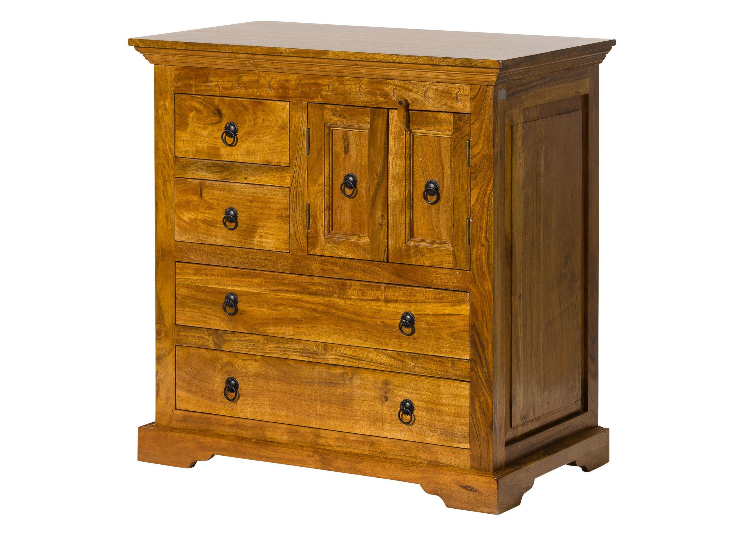 KOMMODE Akazie 87x50x87 honig lackiert OXFORD #0446 - Braun, Holz (87/87/50cm) - Massivmoebel24