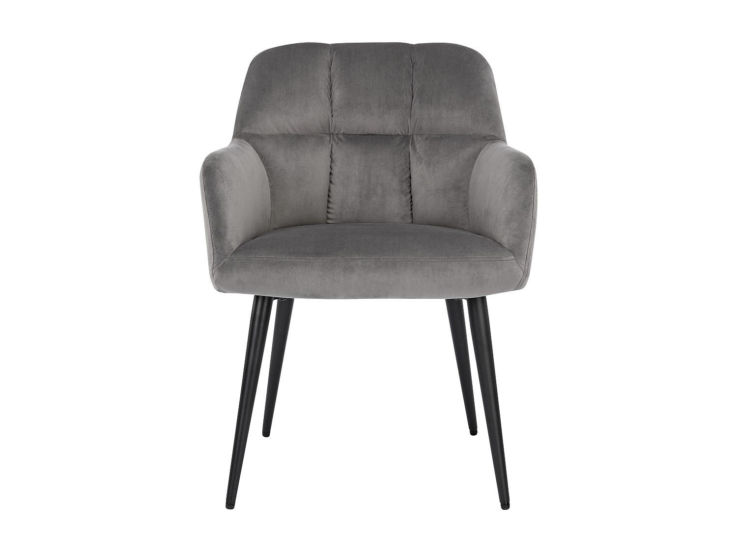 STUHL - 58.5 cm x 62 cm - Samt, Stoff - Grau - PEGA - Grau, Textil (58.5/78/62cm) - Vente-Unique
