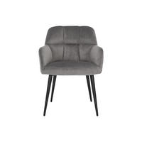 STUHL - 58.5 cm x 62 cm - Samt, Stoff - Grau - PEGA - Grau, Textil (58.5/78/62cm) - Vente-Unique
