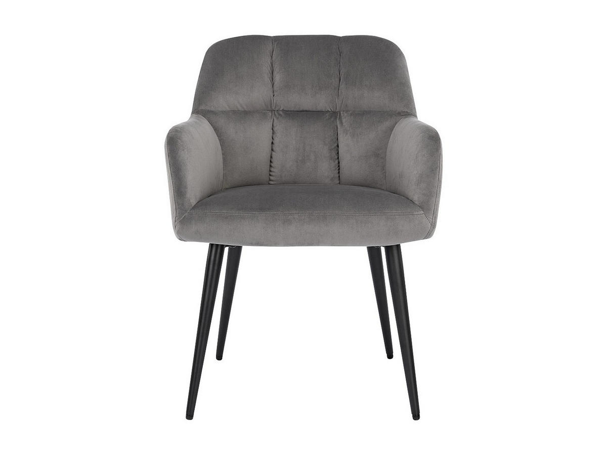 STUHL 6er-Set - Samt & Metall - Grau - PEGA - Grau, Textil (62/78/58.5cm) - Pascal Morabito