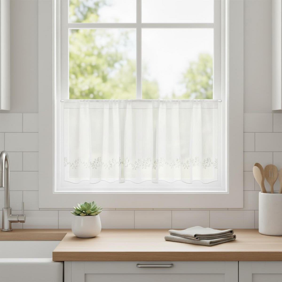 KLEMMSTANGE / SCHEIBENSTANGE Flexo 40-60 cm, 8 / 6 mm Ø, Weiß - Weiß, Kunststoff/Metall (60cm) - INTERDECO