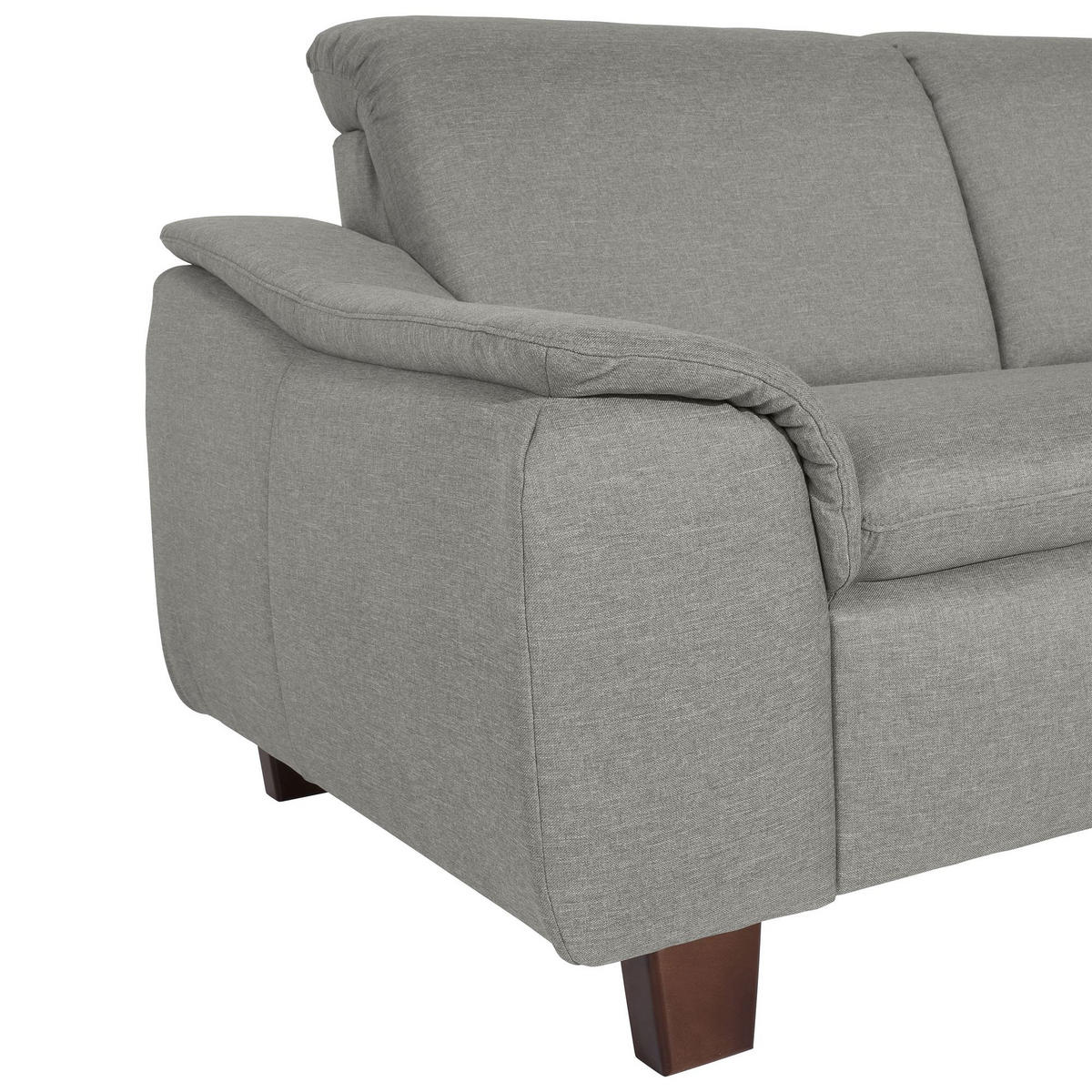 ECKSOFA mit Ottomane rechts Kaylil Flachgewebe hellgrau - Hellgrau, Kunststoff (187/247cm) - 58aufmkessel