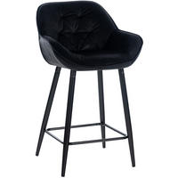 BARHOCKER Samt schwarz - Schwarz, Textil/Metall (54/93.5/57.5cm) - CLP