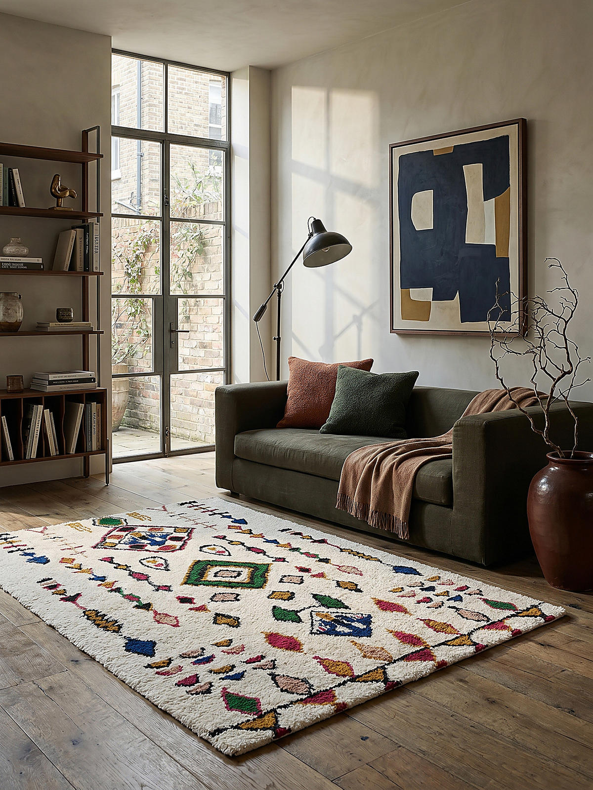 TEPPICH Berber-Stil handgetuftet aus reiner Wolle, Shaggy Multicolor Rechteckig 200x290 - Multicolor, Textil (200/290cm) - KADIMA DESIGN