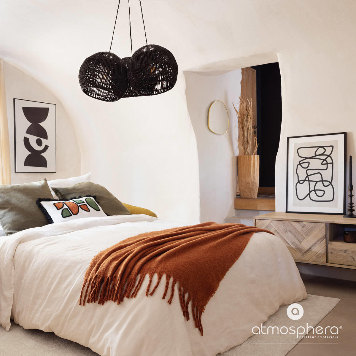 TAGESDECKE Kodi 130/180 cm - Terra cotta, Textil (130/180cm) - Atmosphera Createur d´interieur