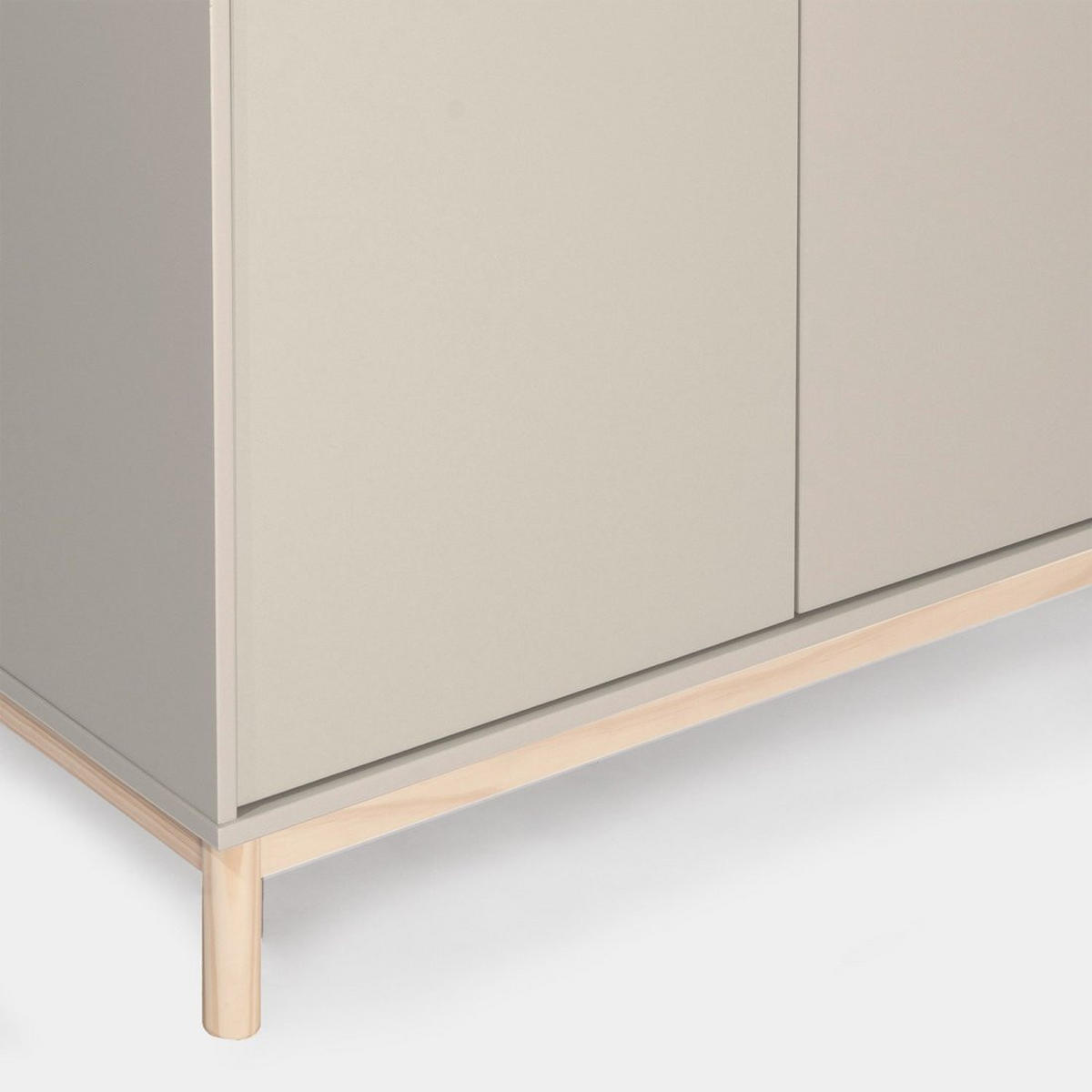 VITRINENSCHRANK DOPPELTER Elian Grau 95 cm x 170 cm - Grau, Holzwerkstoff (95/170/39cm)