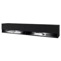 TV-LOWBOARD A180 MDF mit RGB LED Beleuchtung - Alufarben/Graphitfarben, Holzwerkstoff/Kunststoff (180/30/33cm) - MIRJAN24