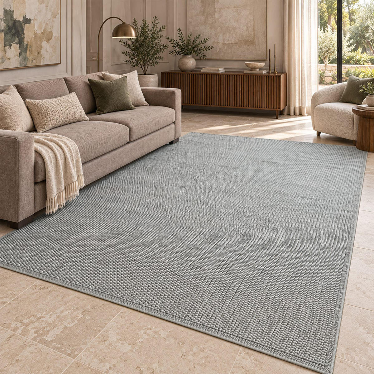 OUTDOORTEPPICH 140/200 cm Timber 125 - Grau, Kunststoff (140/200cm) - Paco Home
