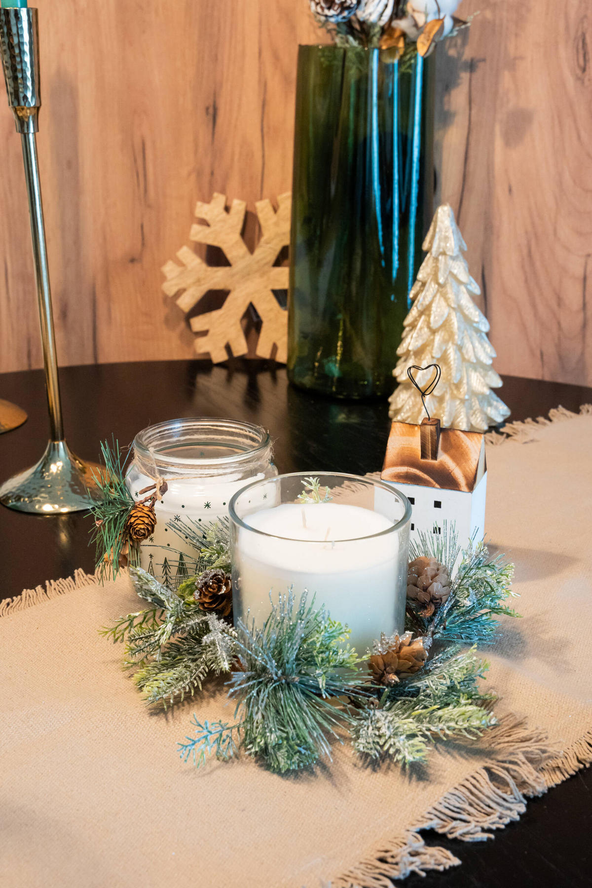 GLASUNTERSETZER Schneeflocke Ø 19 cm - Braun, Holz (19/1/19cm) - Atmosphera Createur d´interieur