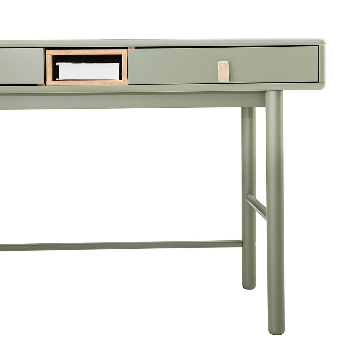 SCHREIBTISCH - Braun/Olivgrün, Holz/Holzwerkstoff (60/120/75cm) - home24