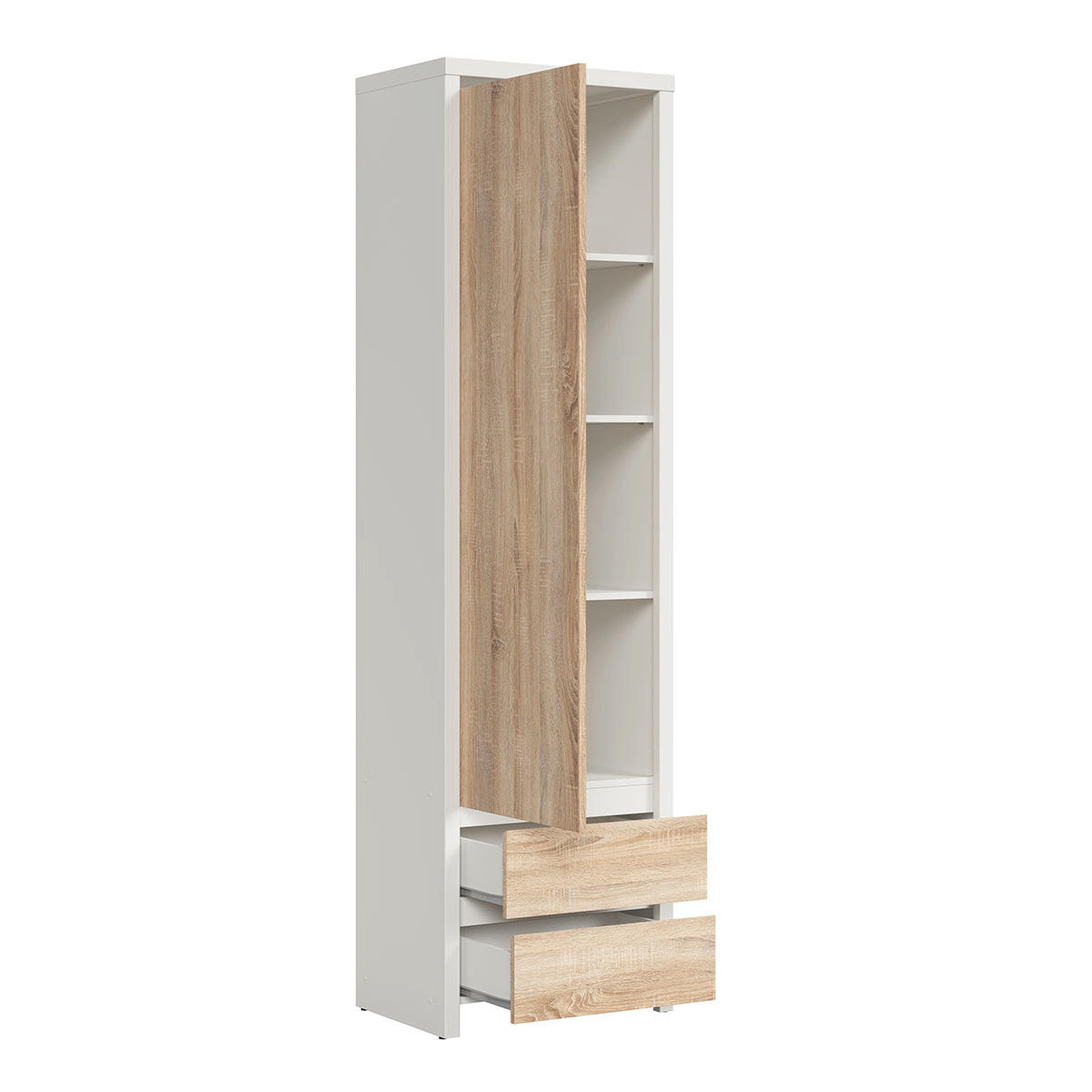 SCHRANK 1 Tür Soren Holz und Weiß - Weiß, Holzwerkstoff (56/200.5/40.5cm) - Petits-meubles