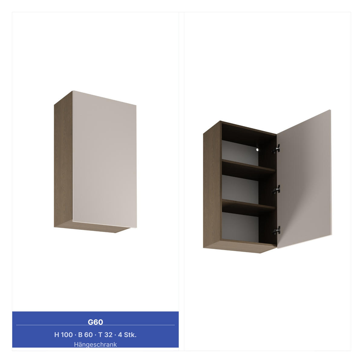 KÜCHENZEILE 360 cm - Sorento KS2-M360 - in Beige / Dunkle Eiche - Eichefarben/Beige, Holz (360/247/58cm)