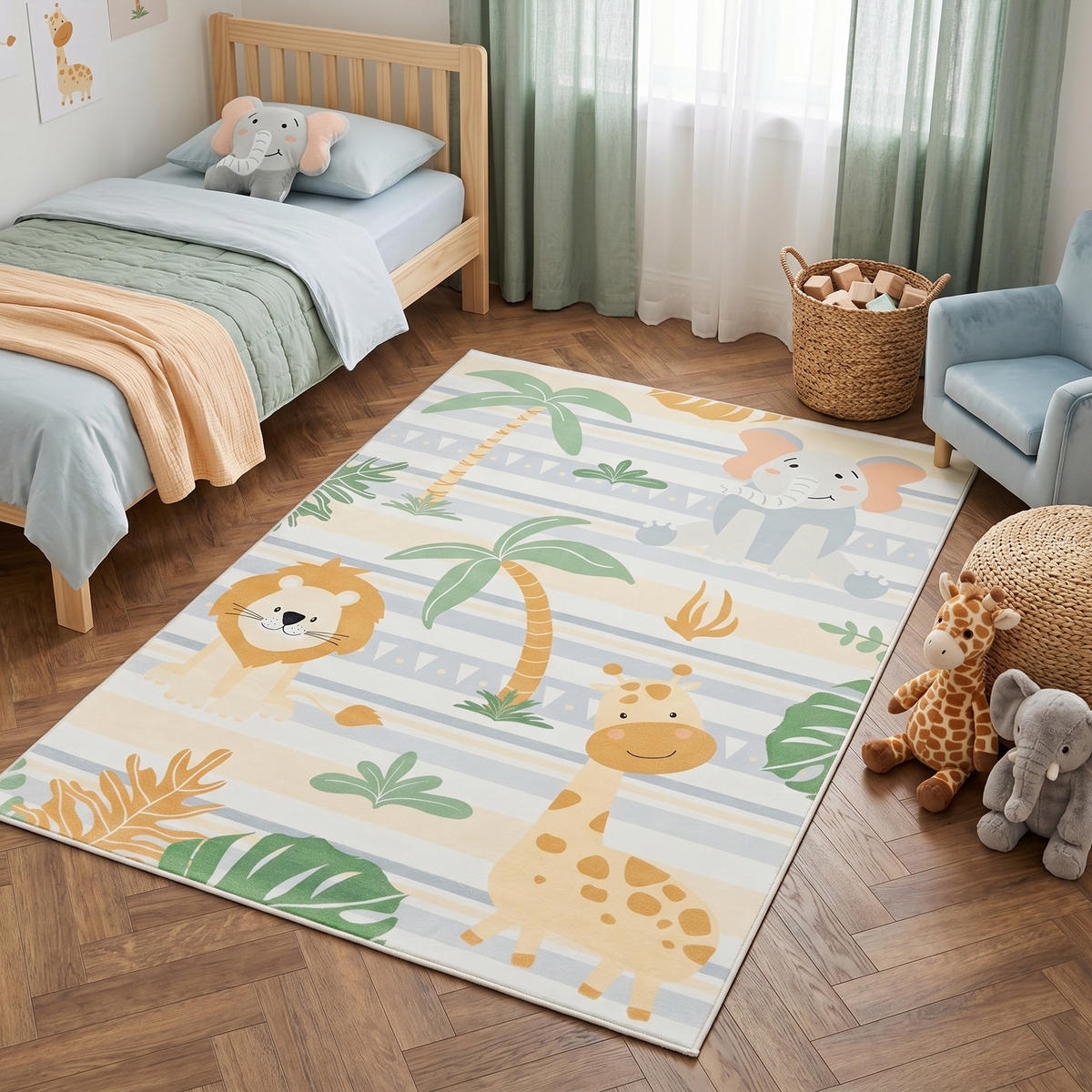 KINDERTEPPICH KIDS Creme Safari 200/300 cm - Creme, Textil (200/300cm) - Tapiso