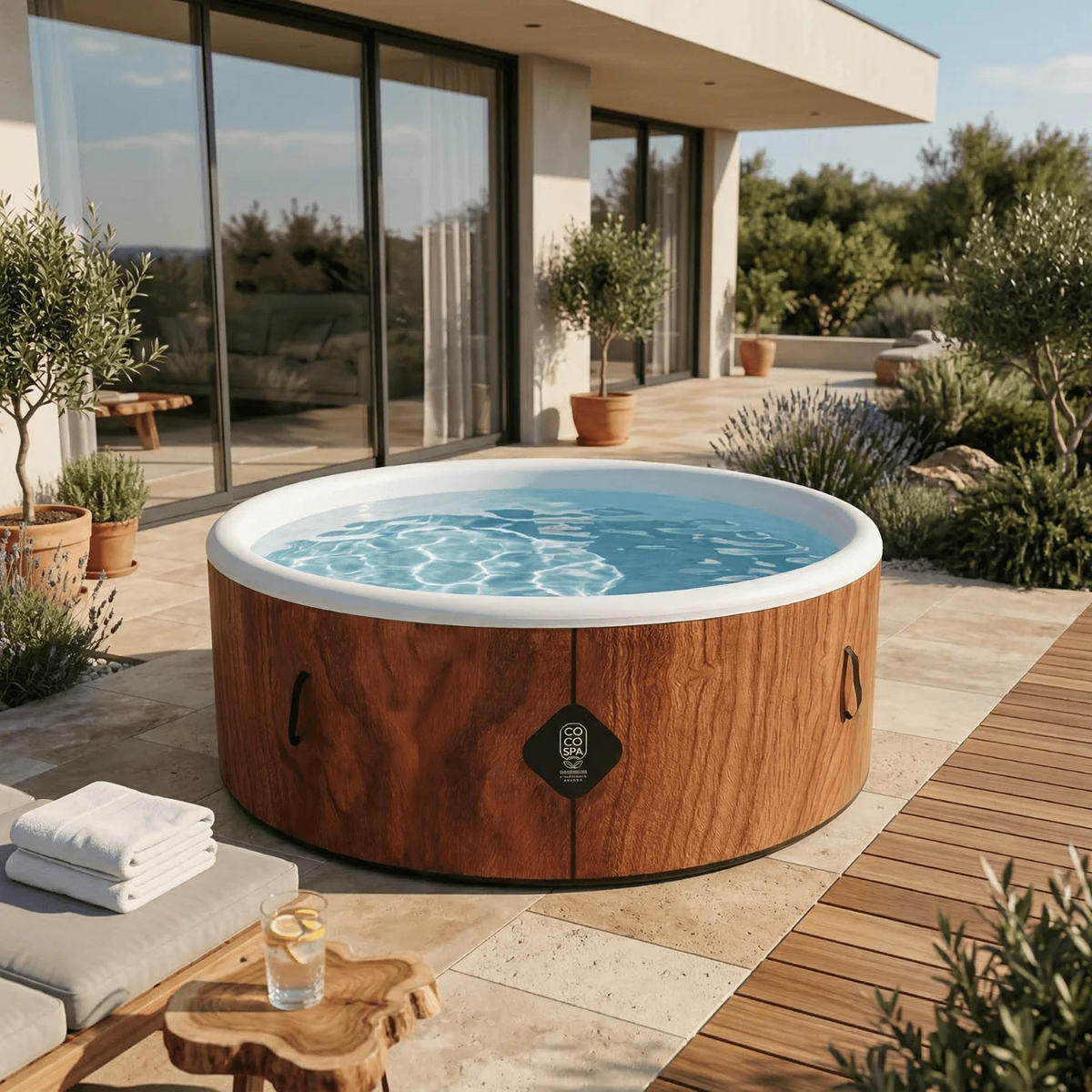 POOL Bora Bora – 180 cm Durchmesser – 1200 Liter – Holzoptik - Braun, Kunststoff (180/70/70cm) - COCO SPA