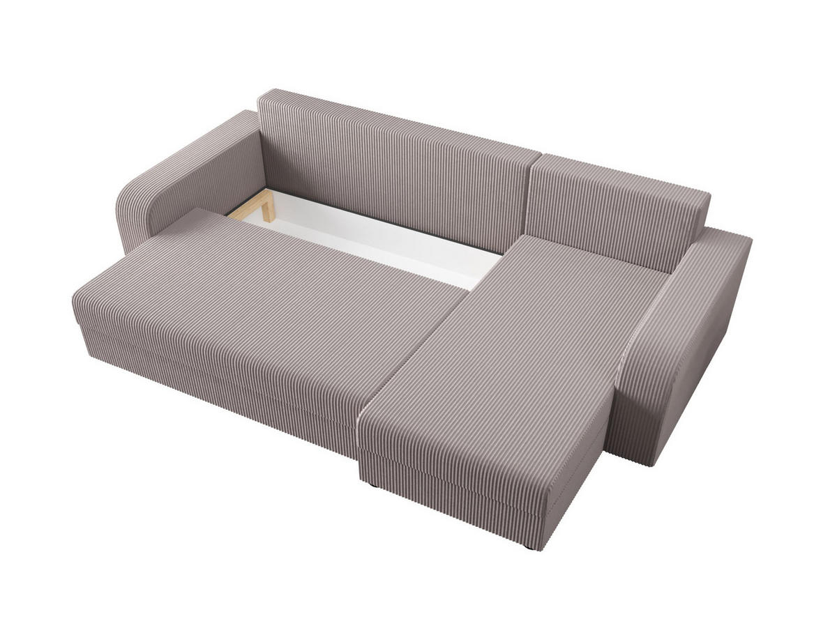 ECKSOFA HEWLET L BIS Zoom 19 Rechts mit Schlaffunktion - Grau, Textil (240/140cm) - Bedante