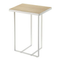 BEISTELLTISCH Tower weiß 40/48/24 cm Zeitschiftensammler - Weiß, Metall (40/24/48cm) - Yamazaki