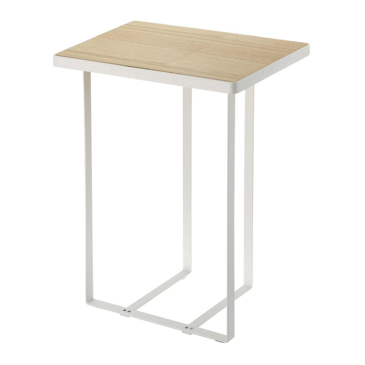 BEISTELLTISCH Tower weiß 40/48/24 cm Zeitschiftensammler - Weiß, Metall (40/24/48cm) - Yamazaki