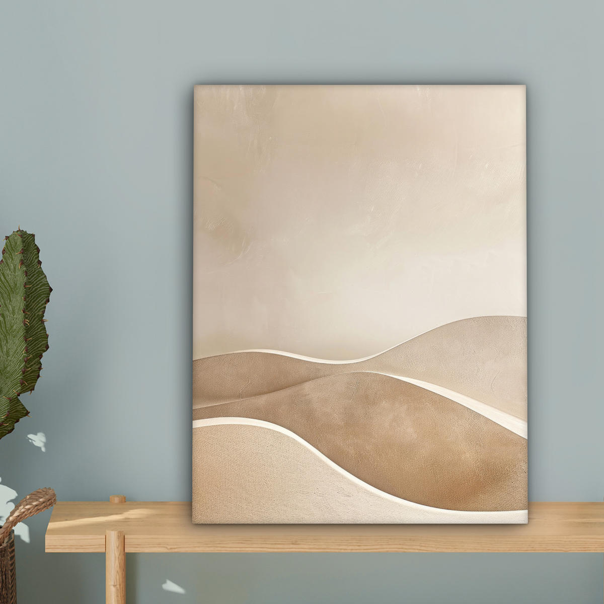 LEINWANDBILD Beige - Natur - Abstrakt - Modern 30x40 cm - Beige, Textil (30/40cm) - MuchoWow