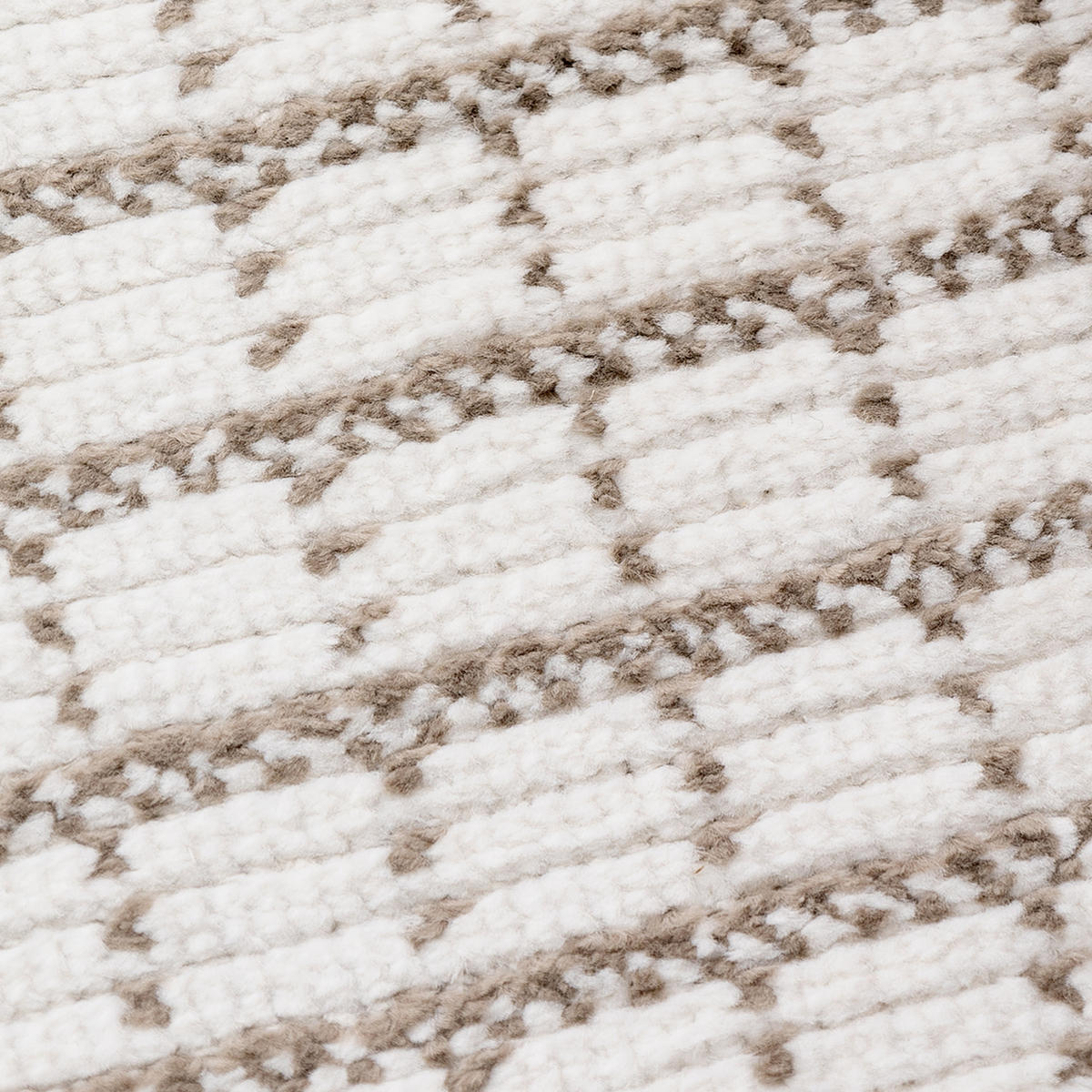 SOFT-TEPPICH Jacky Weiß-Beige 80x150 cm - Hellbraun, Textil (80/150cm) - Tesso Living
