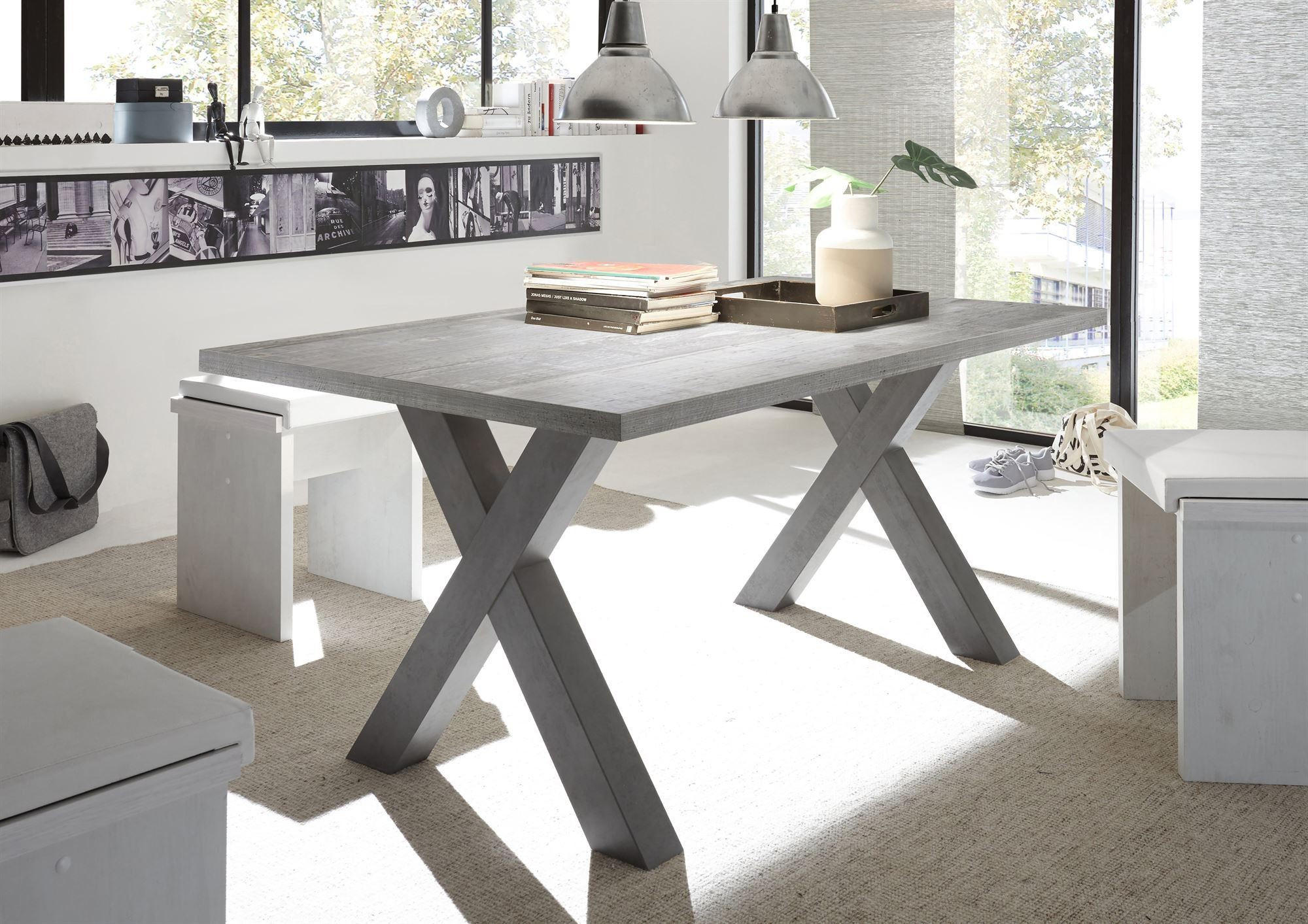 ESSZIMMERTISCH Eike 4 160 x 90 x 75 Esstisch Graphit/Beton - Hellgrau, Holz (160/90/75cm) - 58aufmkessel