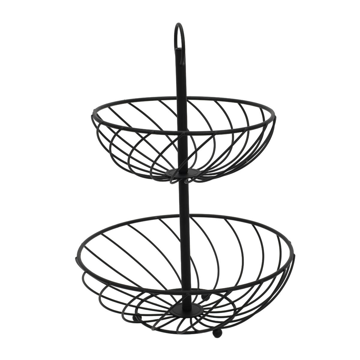 ETAGERE 2 Ebenen Schwarz 27/27/38 cm - Schwarz, Metall (38cm) - 5five Simply Smart