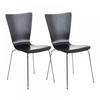 BESUCHERSTUHL 2er Set Holz schwarz - Schwarz, Holz/Metall (43/84/50cm) - CLP