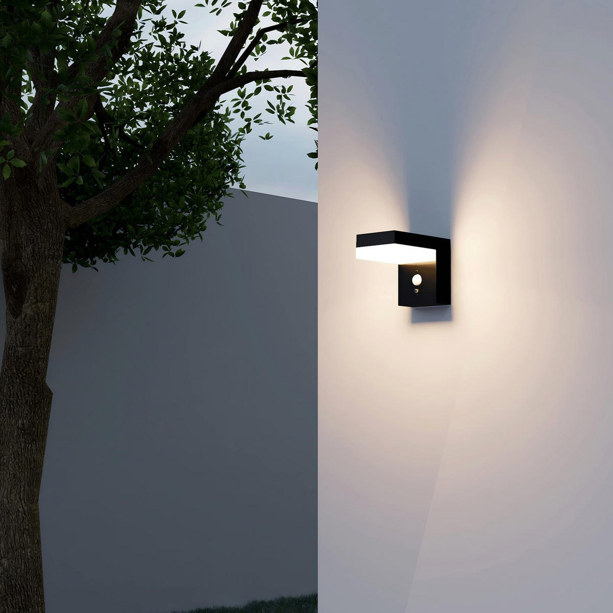 SOLAR-WANDLAMPEN CENOVA schwarz - Schwarz, Kunststoff (12/9/11.5cm) - Lumisky